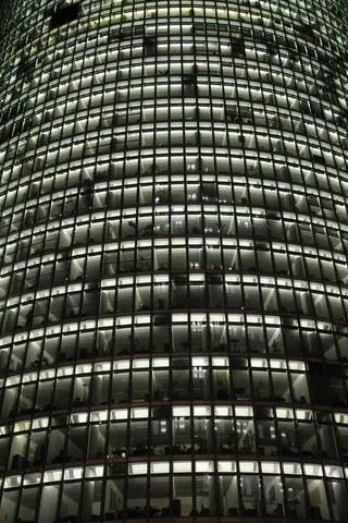 立面，建筑，大城市，照明，灯光，在晚上