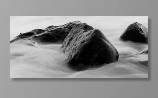 水，石头，河流，长时间曝光，自然，黑白色