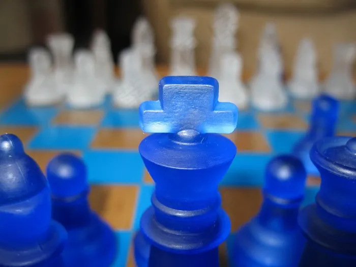 蓝色，国际象棋，国王，游戏，董事会