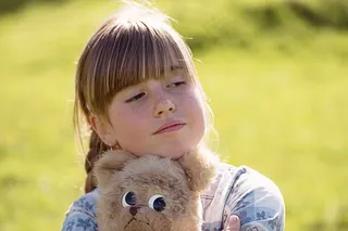 人类，儿童，女孩，泰迪，泰迪熊，脸，金发