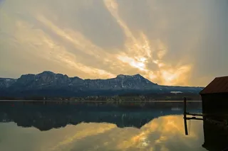 景观，湖，云，自然，水，山，天空