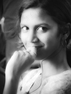 天使，怀疑，模型，微笑，无罪，女人，很好，喜悦