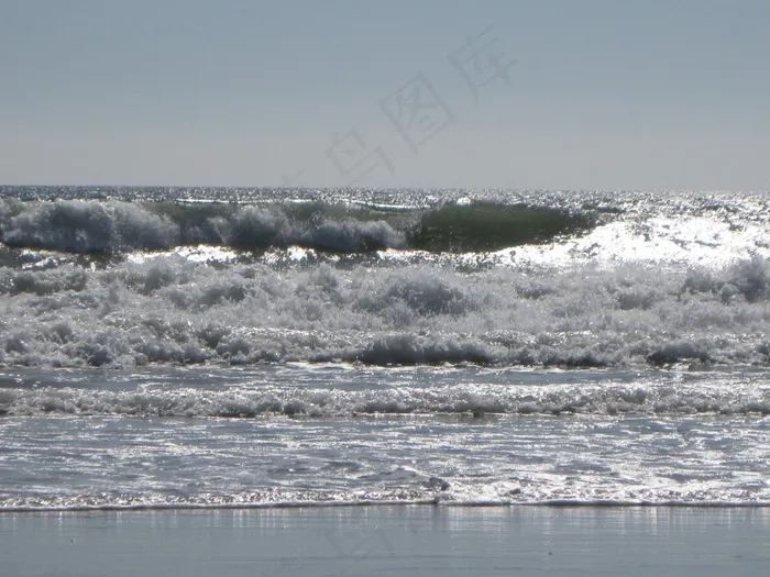 波浪，海滩，潮汐，海洋，大海，海景，灰色，灰色
