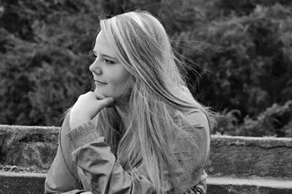 肖像，女孩，黑白