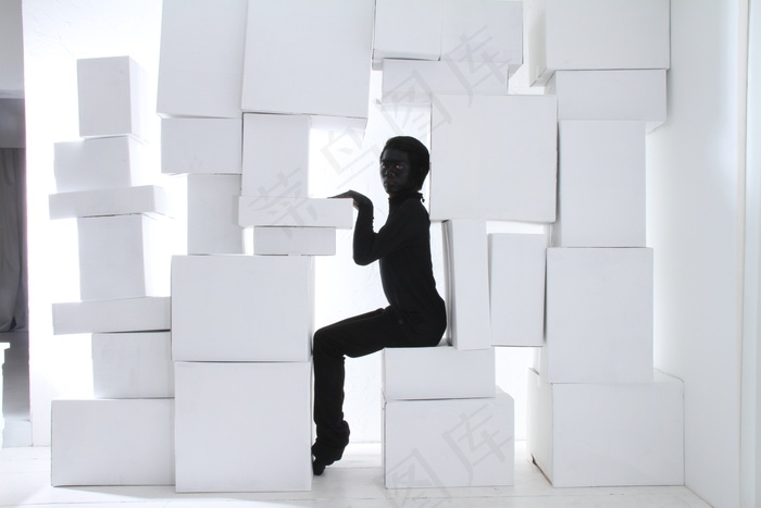 时尚，独特，黑色，白色，曼恩，莫雷德