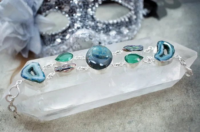 德鲁兹（Druzy），德鲁西（Drusy），太阳能石英，石英，手链，石头