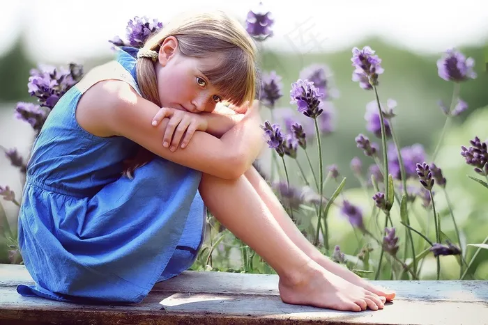 人，人的，女性，女孩，金发，银行，花草甸