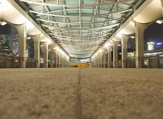 建筑，港口，码头，香港，黄昏，夜