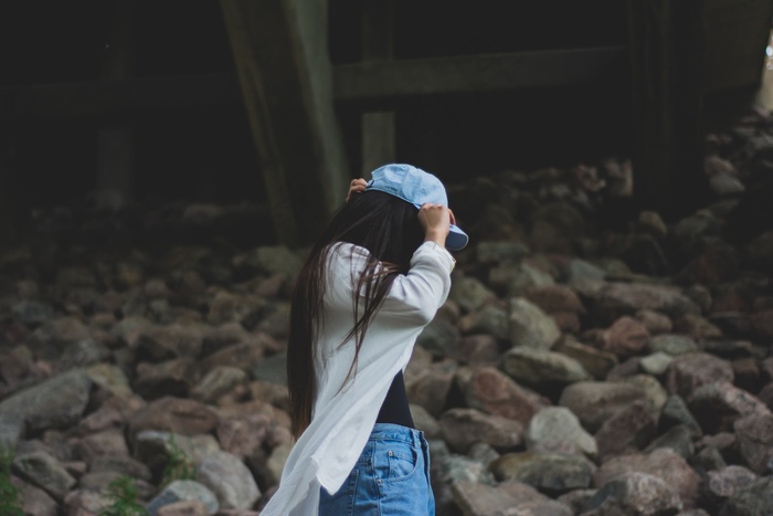 女孩，人，女性，年轻，脱掉，帽子，帽
