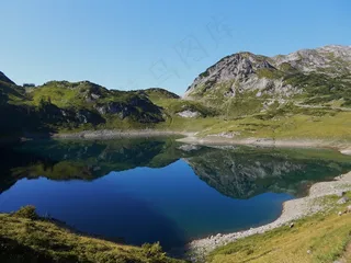 山全景，Bergsee，自然，徒步旅行，恢复