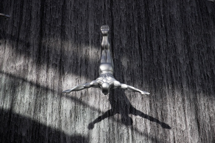 悬崖跳，瀑布，跳，派克跳，迪拜购物中心