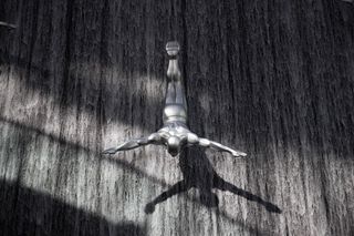 悬崖跳，瀑布，跳，派克跳，迪拜购物中心