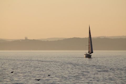 水，巴拉顿湖，蒂豪尼，船