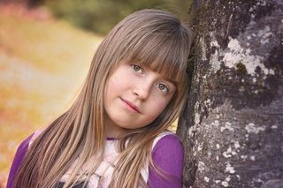 人类，儿童，女孩，脸，金发，长长的头发，如梦如幻