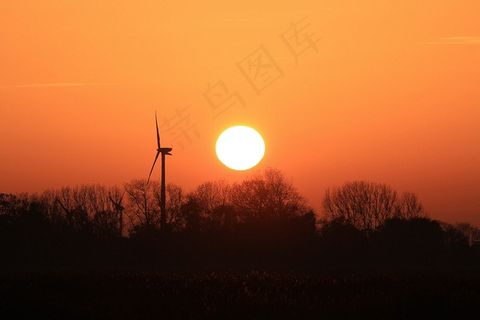 日落，余辉，傍晚的天空，太阳，红色，天空