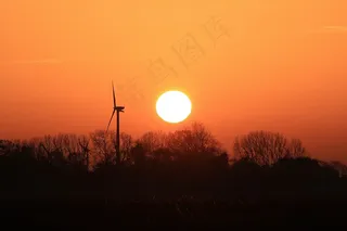 日落，余辉，傍晚的天空，太阳，红色，天空