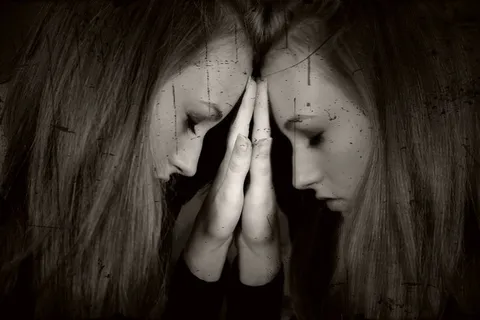 女孩，感情，孤独，动荡，详细信息，脸