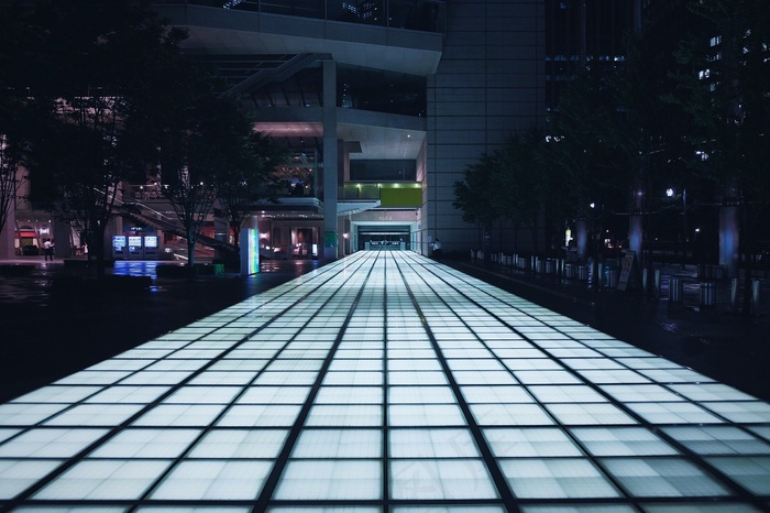 人行道，照明，城市，夜，光，明亮