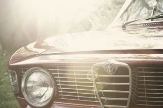 车，汽车，阿尔法，罗密欧，烤架，前面，老