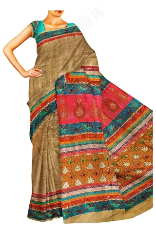 纱丽，印度，民族，服装，时尚，丝绸，连衣裙