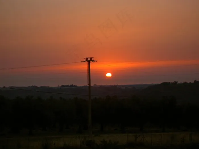斯特罗斯特，能源，电力线，日落