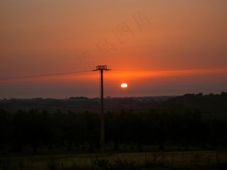 斯特罗斯特，能源，电力线，日落