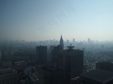 东京，早晨，新宿，阴霾，高层建筑