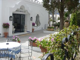 卡普里岛，意大利，酒店露台，建筑，具有里程碑意义