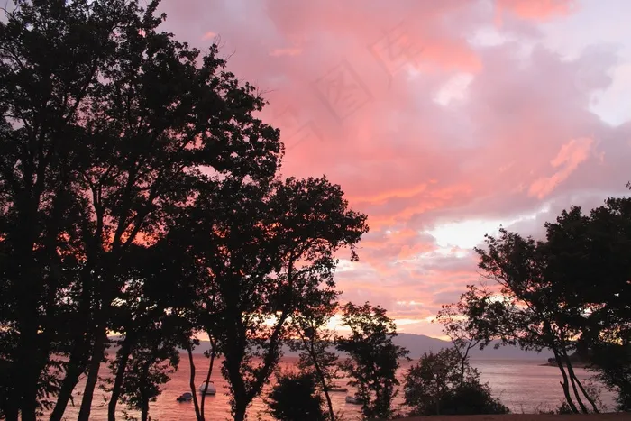 日落，克尔克，太阳，余辉，大海，天空