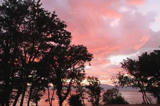 日落，克尔克，太阳，余辉，大海，天空