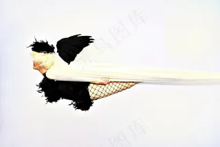 翅膀，女人，金发女郎，模型，黑色，身体，设计，性感