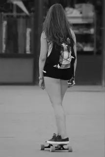 滑板，女孩，人，体育，青少年