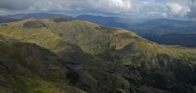 山，湖区，英格兰，坎布里亚郡，天空，小山