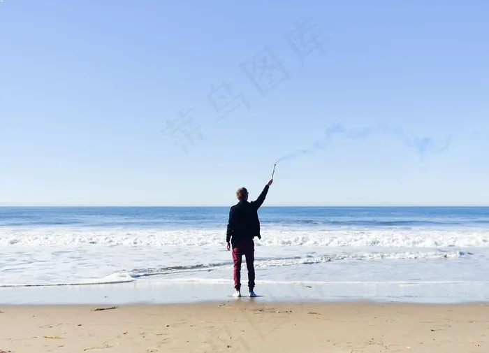 人，男性，海滩，生活方式，男子，火炬，户外
