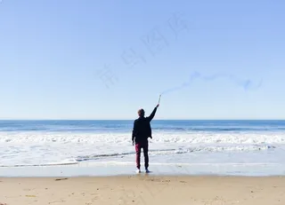 人，男性，海滩，生活方式，男子，火炬，户外
