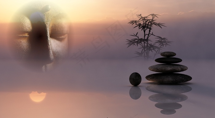 佛，平衡，宁静，佛教，亚洲，石像