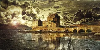 苏格兰，蒙太奇，颜色，湖泊，水，城堡