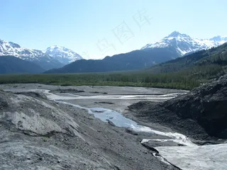 山，河流，溪流，水，蓝色，天空，天空