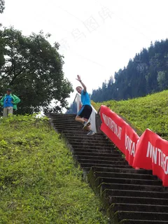 跑步者，运动员，问候，挥手，祝你好运