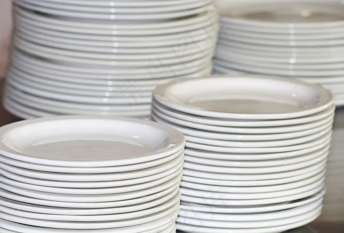 板，堆栈，板堆栈，餐具，瓷，白色