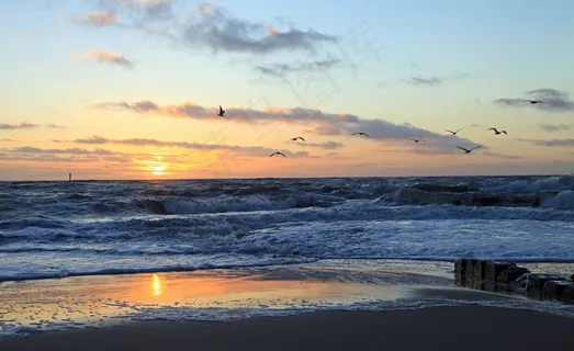 日落,余辉,傍晚的天空,Abendstimmung,水 日落,余辉,傍晚的天空,Abendstimmung,水