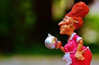 操作，女服务员，滑稽，图，控制，装饰