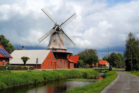 磨，风车，机翼，架构，面粉厂，研磨