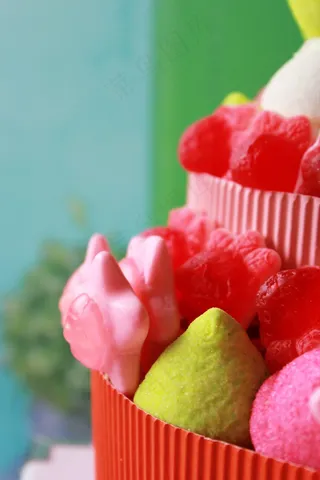 馅饼，果冻，甜，糖果，橡皮糖熊蛋糕，礼物