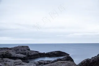 天空,工艺品,风景,石头,树,岩石海岸石头宁静