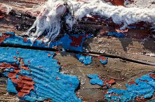 旧，油漆，木，海滩，风化，盐