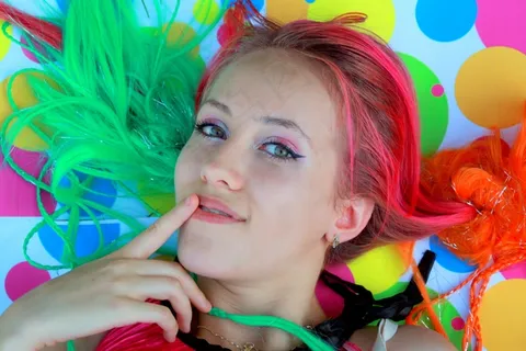 女孩,颜色,微笑 女孩,颜色,微笑