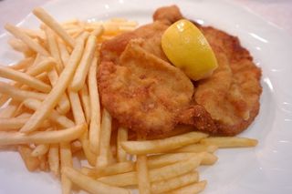 维也纳炸肉排，炸肉排，晚餐，餐厅