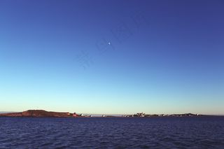 海洋，海，蓝色，天空，水，月亮，景观，海岸