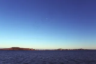 海洋，海，蓝色，天空，水，月亮，景观，海岸